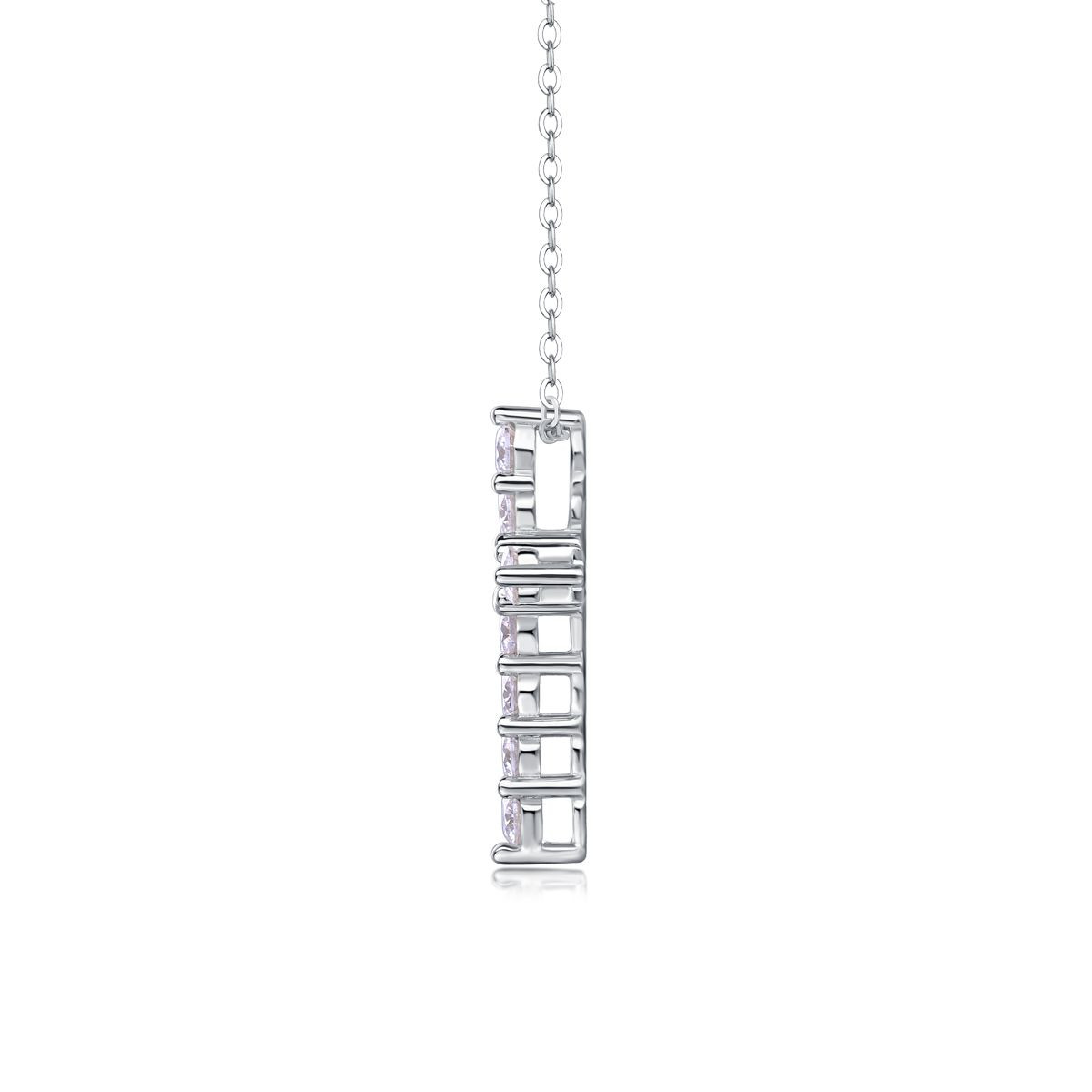 Believe in a fashionable and popular jewelry necklace pendant set, featuring one carat morganite, made of 925 silver and plated with platinum and diamonds.