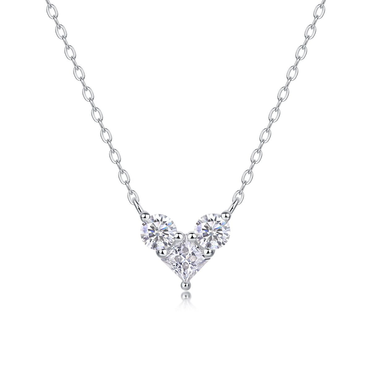 Love in the Present - A fashionable and popular jewelry necklace pendant set, featuring one carat morganite, made of 925 silver and plated with platinum and diamonds.