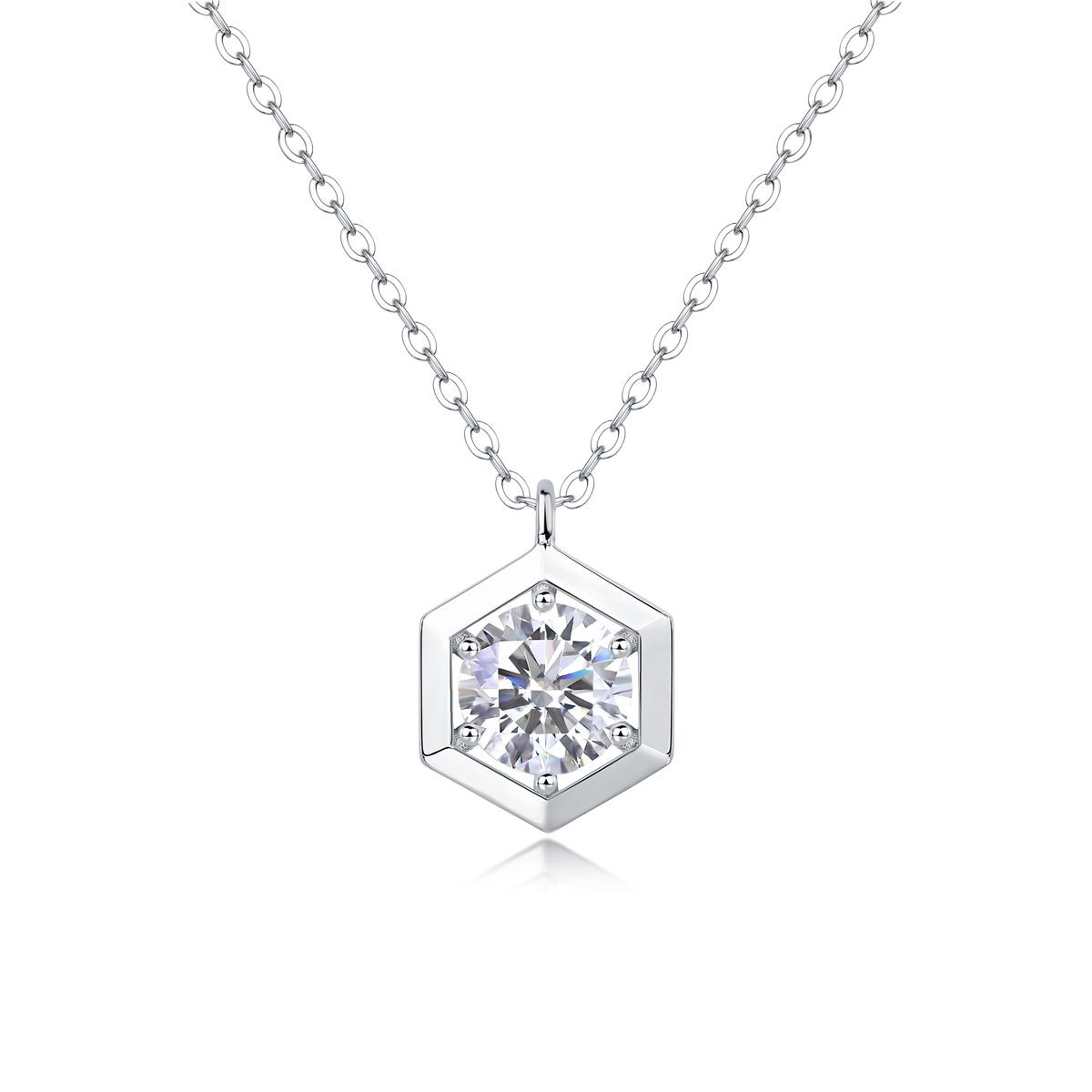 A fraction of it - a fashionable and popular jewelry necklace pendant set, featuring Monis stone, made of 925 silver and plated with platinum diamonds.