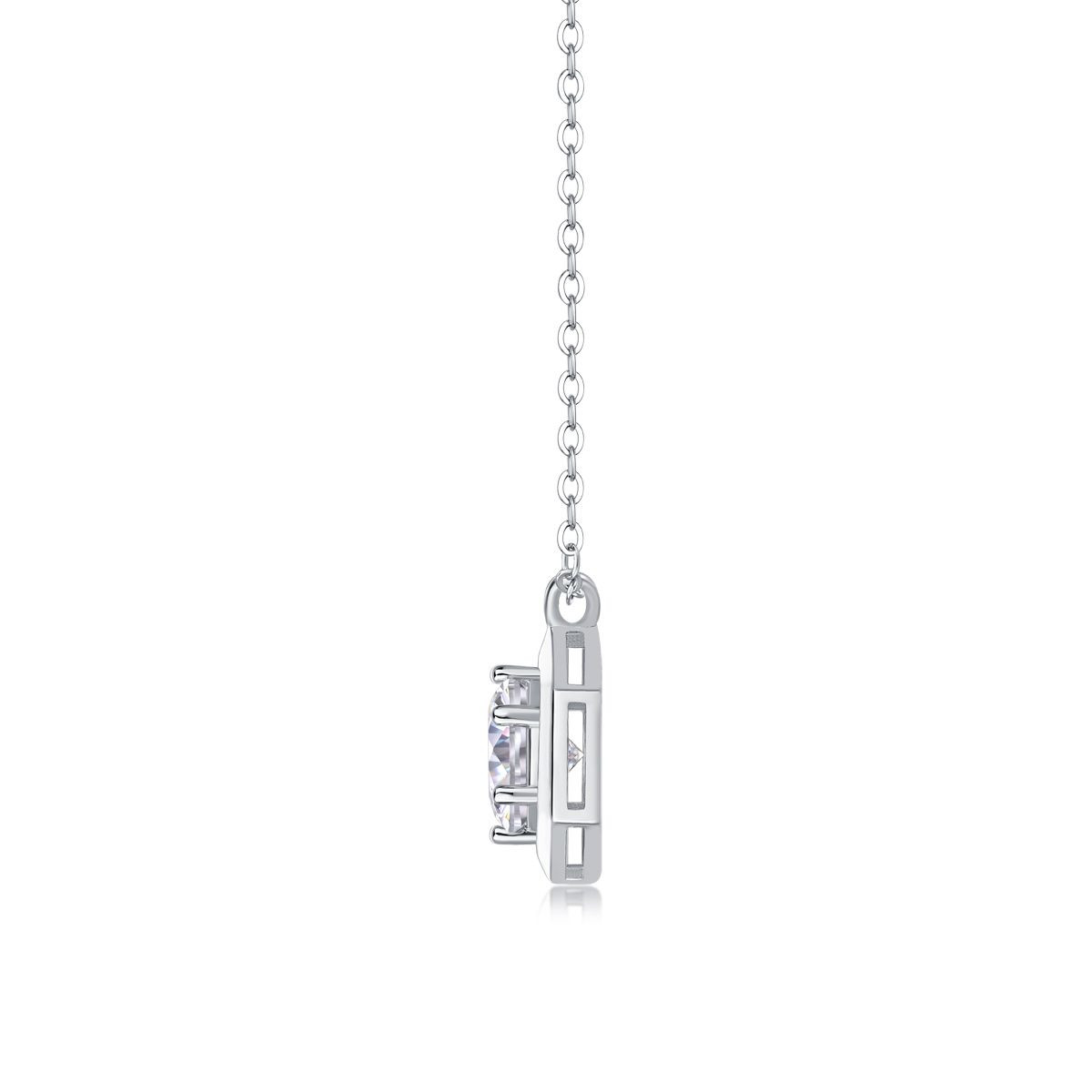 A fraction of it - a fashionable and popular jewelry necklace pendant set, featuring Monis stone, made of 925 silver and plated with platinum diamonds.