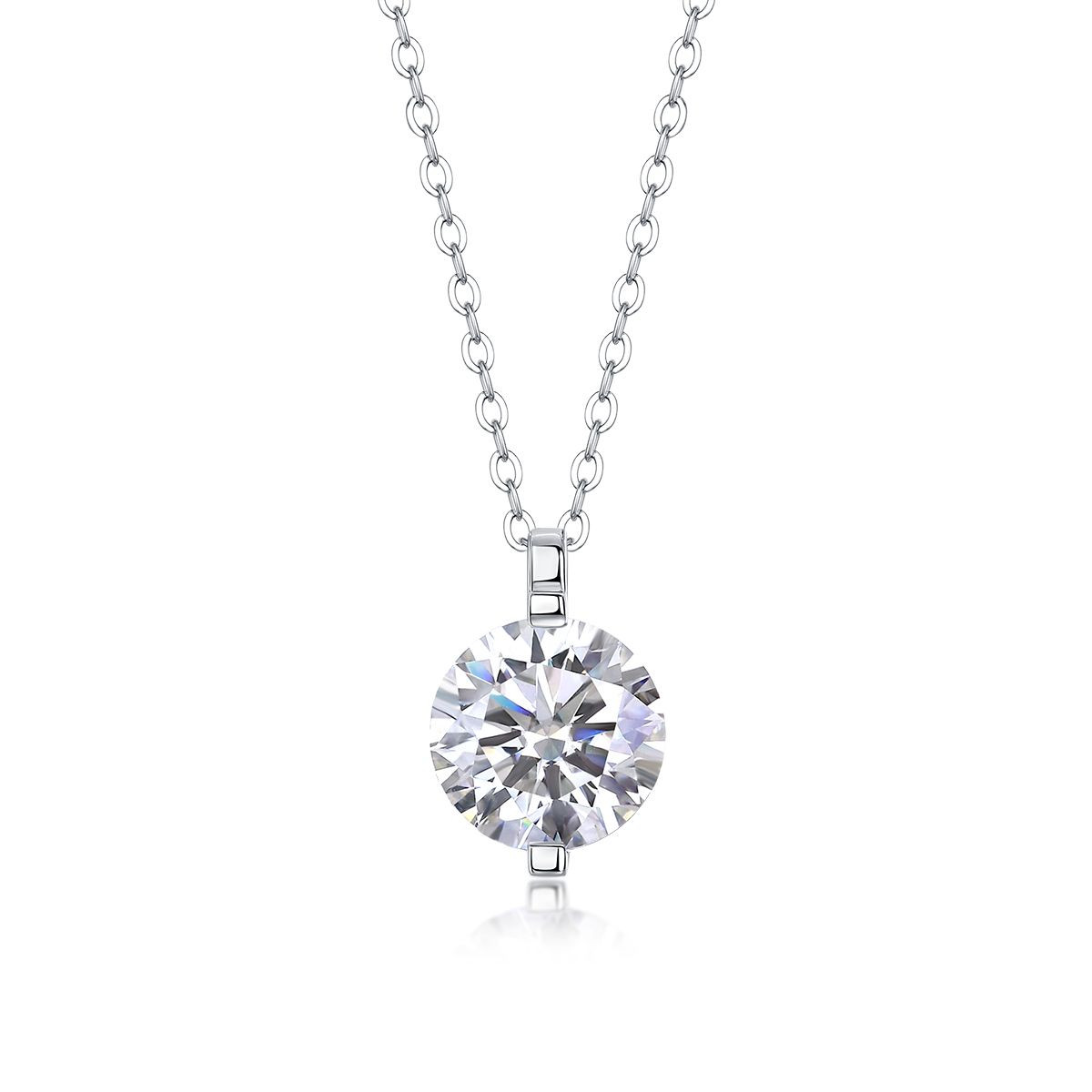 Iris Flower - A fashionable and popular jewelry necklace pendant set, featuring Monnes stone, made of 925 silver and plated with platinum diamonds.