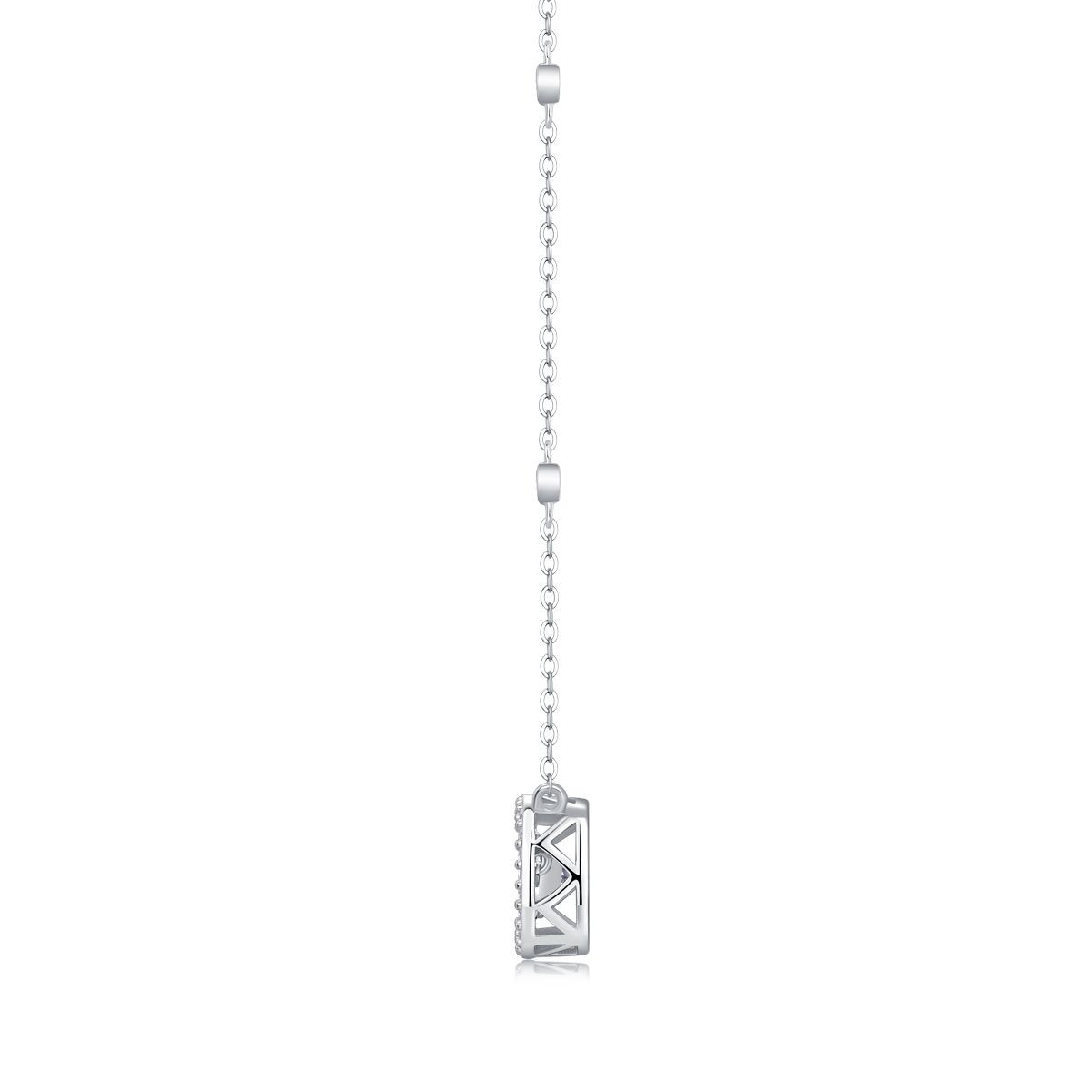 Sweet - A fashionable and popular jewelry necklace pendant set, featuring Monnes stone, made of 925 silver and plated with platinum diamonds.