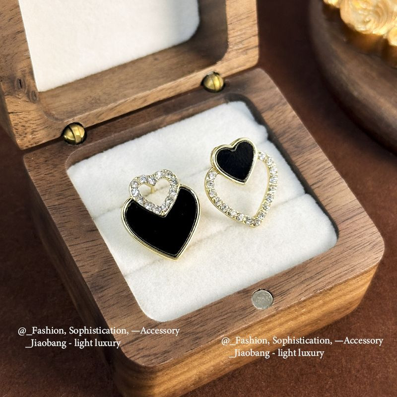 Elegant Black Enamel Square Pearl Drop Earrings for Women, 4Pcs Princess Cut Cubic Zirconia Sparkling Dangle Earrings, Luxury Vintage Formal Wedding Party Jewelry Gift