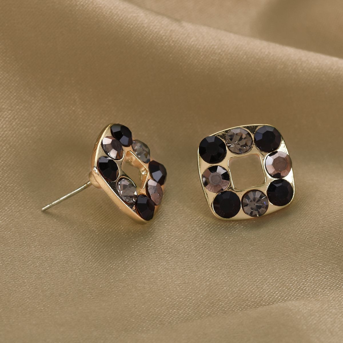Elegant Black Enamel Square Pearl Drop Earrings for Women, 4Pcs Princess Cut Cubic Zirconia Sparkling Dangle Earrings, Luxury Vintage Formal Wedding Party Jewelry Gift