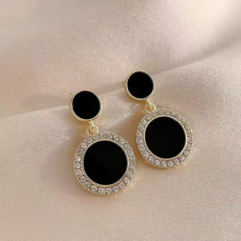 Elegant Black Enamel Square Pearl Drop Earrings for Women, 4Pcs Princess Cut Cubic Zirconia Sparkling Dangle Earrings, Luxury Vintage Formal Wedding Party Jewelry Gift