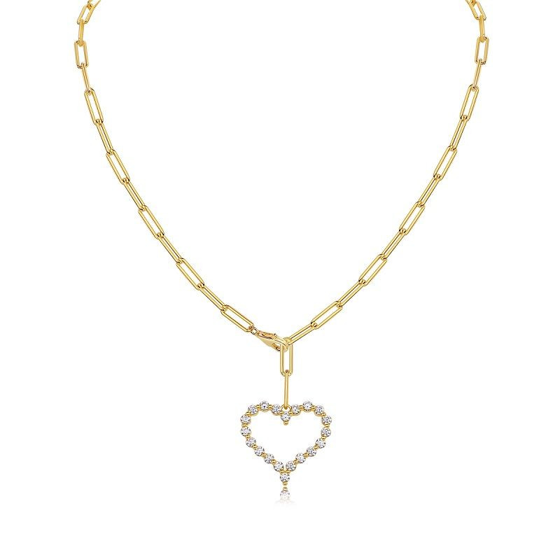 What the heart desires - A fashionable and popular jewelry necklace pendant set, featuring Monnes stone, made of 925 silver and plated with platinum diamonds