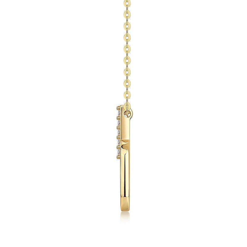 Light and Shadow Geometry - A fashionable and popular jewelry necklace pendant set, featuring Monisite gemstones, made of 925 silver and plated with platinum diamonds.