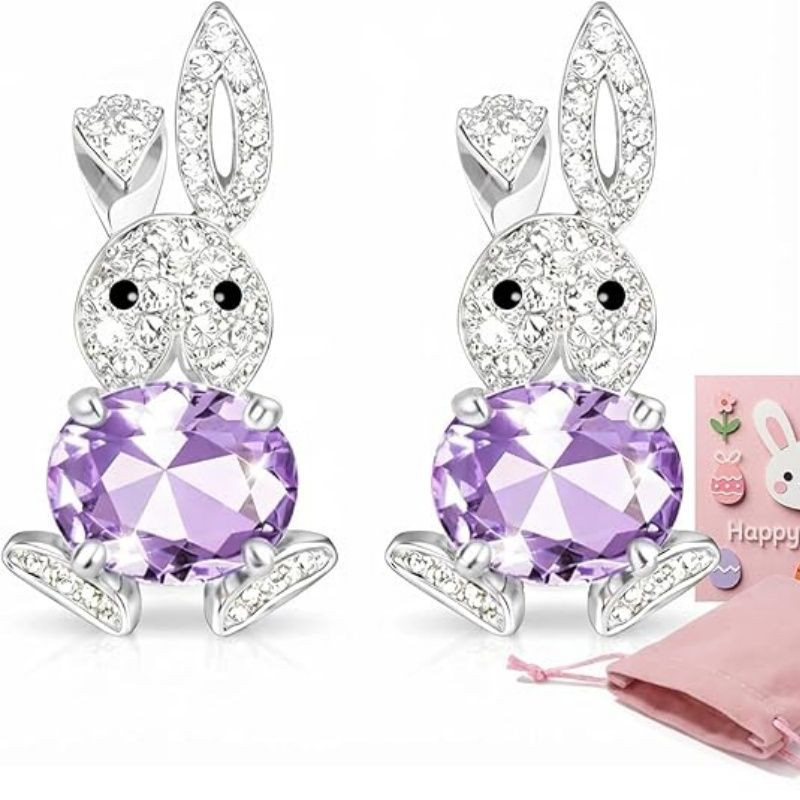 Easter Earrings Christian Easter Basket Stuffers Sparkly Bunny Earrings Jewelry Outfit for Women Ear Jacket Earrings Spring Gifts for Adults