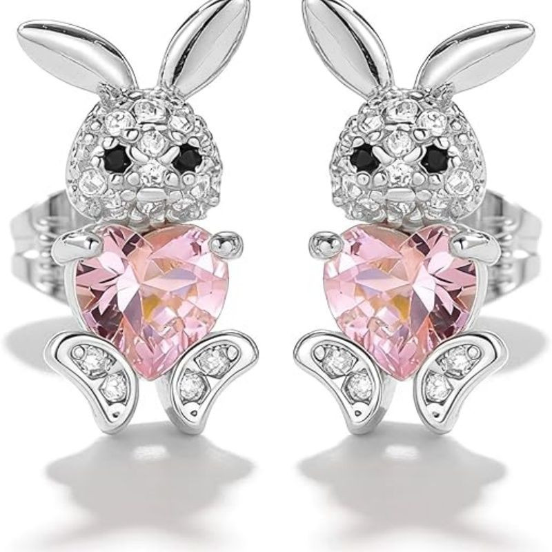 Easter Earrings Christian Easter Basket Stuffers Sparkly Bunny Earrings Jewelry Outfit for Women Ear Jacket Earrings Spring Gifts for Adults