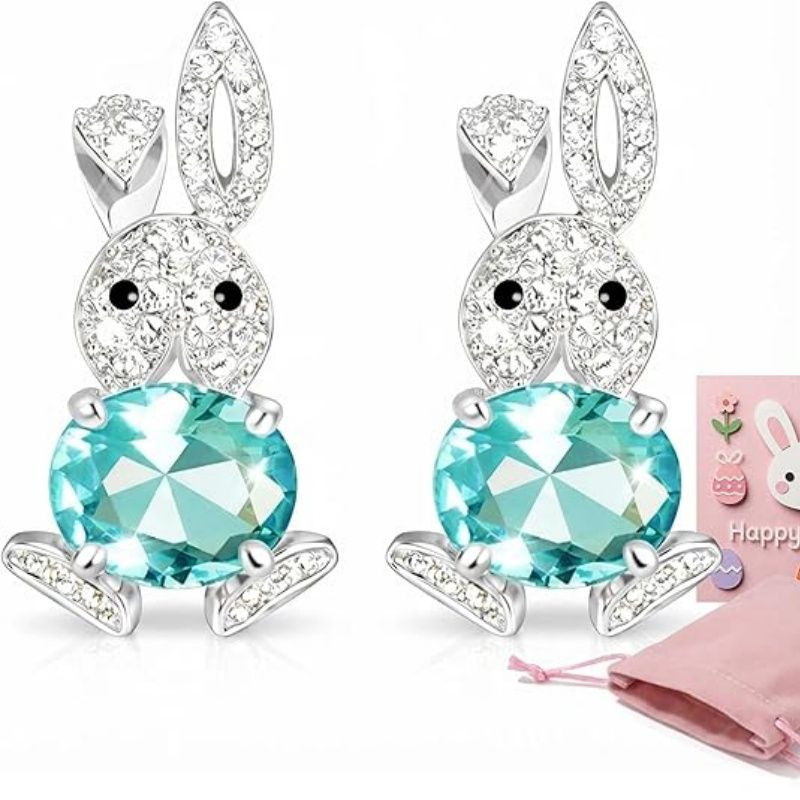 Easter Earrings Christian Easter Basket Stuffers Sparkly Bunny Earrings Jewelry Outfit for Women Ear Jacket Earrings Spring Gifts for Adults