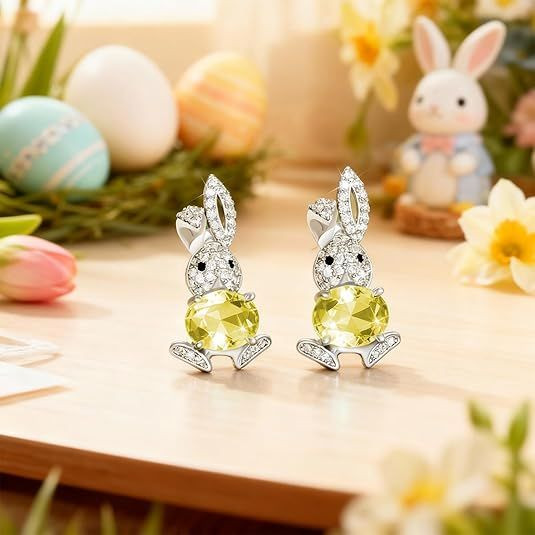 Easter Earrings Christian Easter Basket Stuffers Sparkly Bunny Earrings Jewelry Outfit for Women Ear Jacket Earrings Spring Gifts for Adults