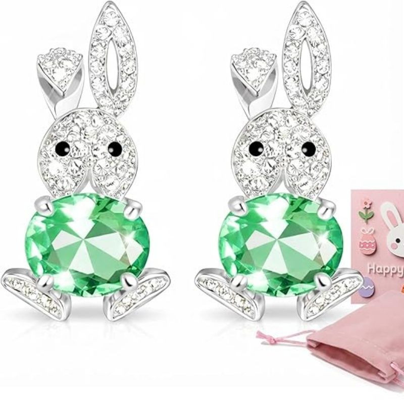 Easter Earrings Christian Easter Basket Stuffers Sparkly Bunny Earrings Jewelry Outfit for Women Ear Jacket Earrings Spring Gifts for Adults