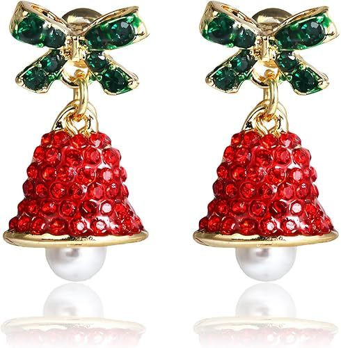 Christmas Red White Green Earrings Gift Holiday Earrings for Women