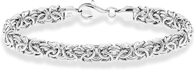 Sterling Silver Byzantine Bracelet for Women, Handmade