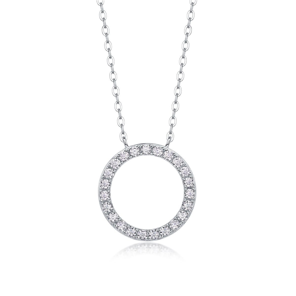 As you wished - a fashionable and trendy jewelry necklace pendant set, featuring Monnes stone, made of 925 silver and plated with platinum diamonds.