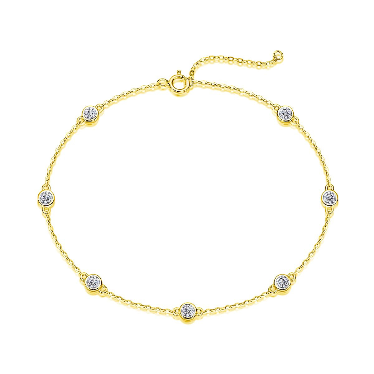 Dynamic Bubble - A fashionable jewelry bracelet and bangle set with Moissanite S925 sterling silver and Platinum-plated diamond