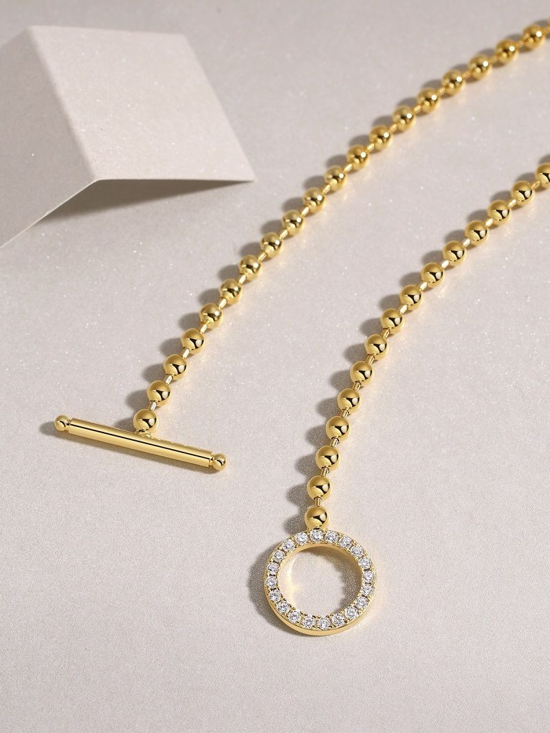 Light and Shadow Pearl Charm - A fashionable and popular jewelry necklace pendant set, featuring Monis stone, made of 925 silver and plated with platinum diamonds.