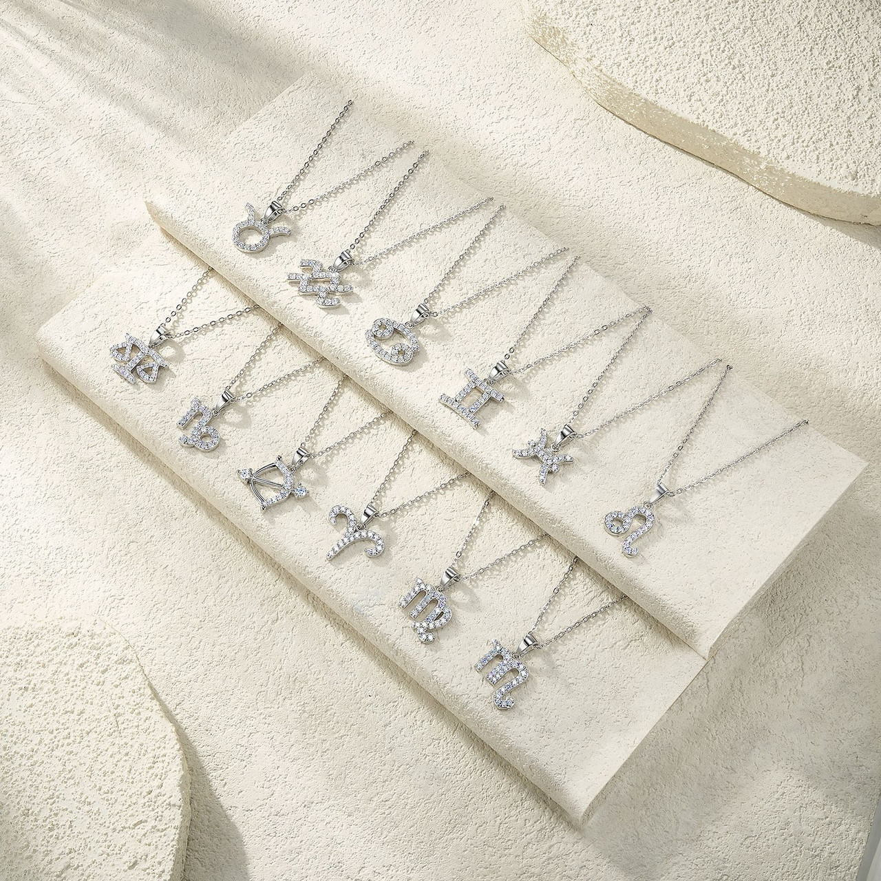 Twelve Zodiac Signs - A trendy and fashionable jewelry necklace pendant set, made of moissanite S925 sterling silver and platinum-plated diamonds