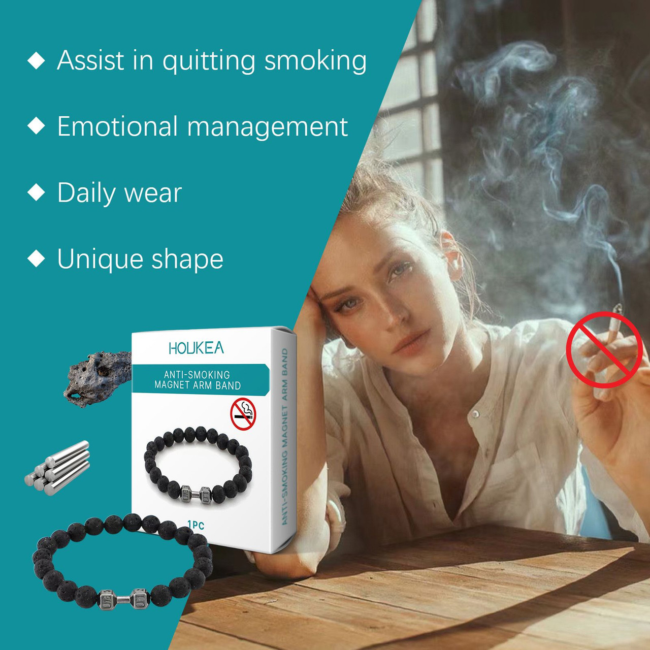 Houkea Volcanic Stone Bracelet Men's Bracelet Fashion Pieces Designed With Natural Ingredients Everyday Wear Bracelet