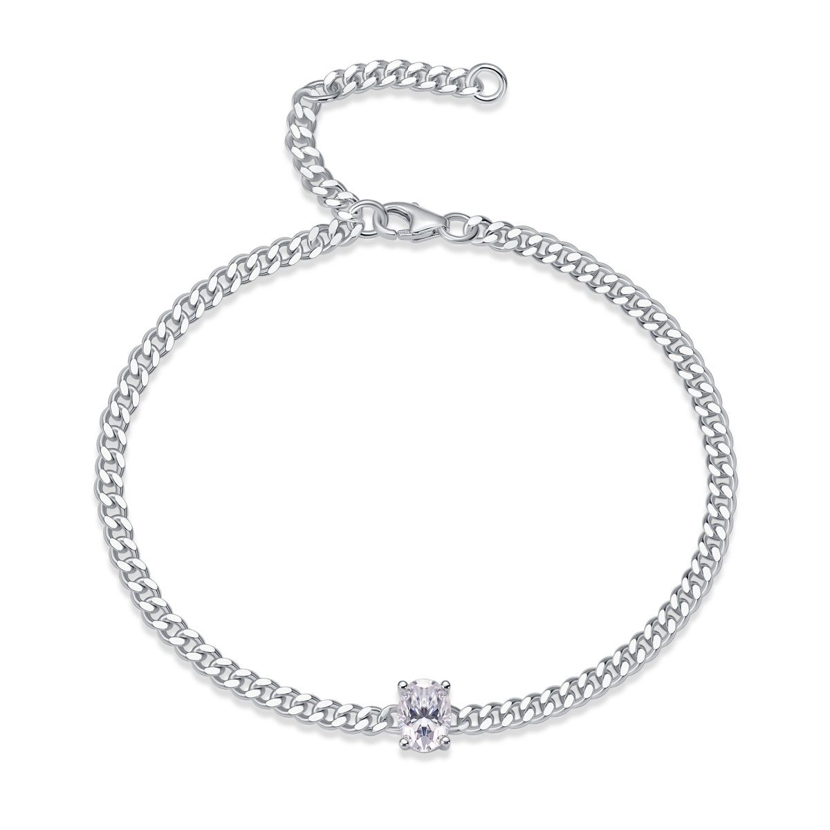 Breakthrough - A fashionable jewelry bracelet set with Moissanite S925 sterling silver and platinum-plated diamonds, a luxurious silver accessory