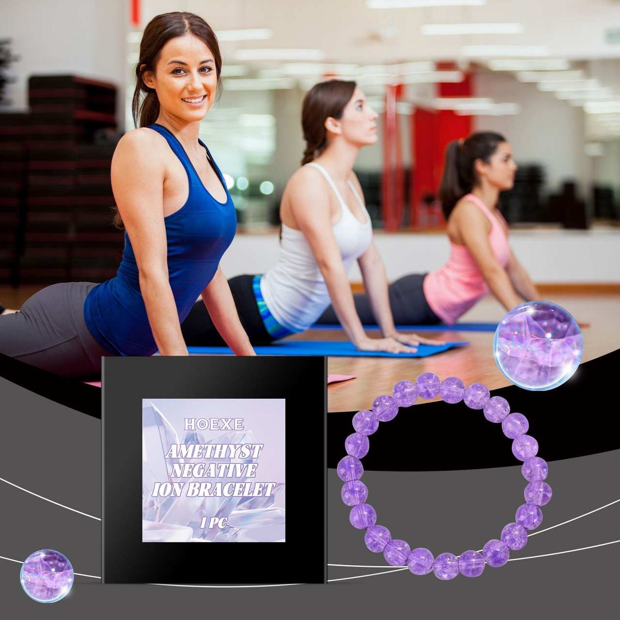 Hoexe Purple Bracelet Purple Rabbit Hair Crystal Personality Trend Fashion With Purple Hand Beaded Bracelet