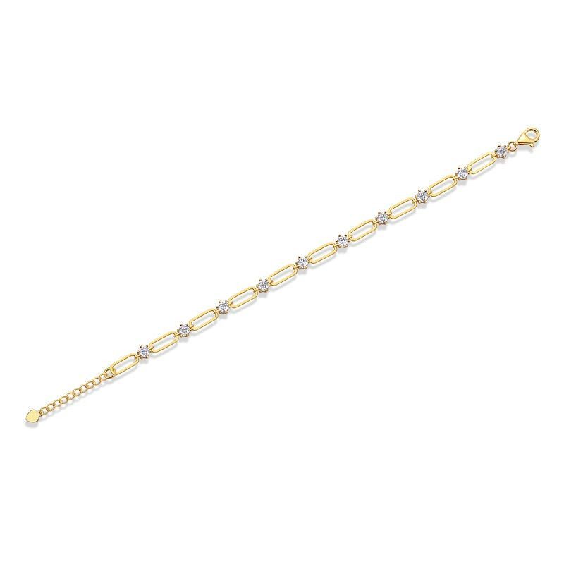 Light and Shadow Flower Chain - Made of morganite, 925 sterling silver and platinum-plated diamonds, it is a fashionable jewelry bracelet and a luxurious silver accessory.