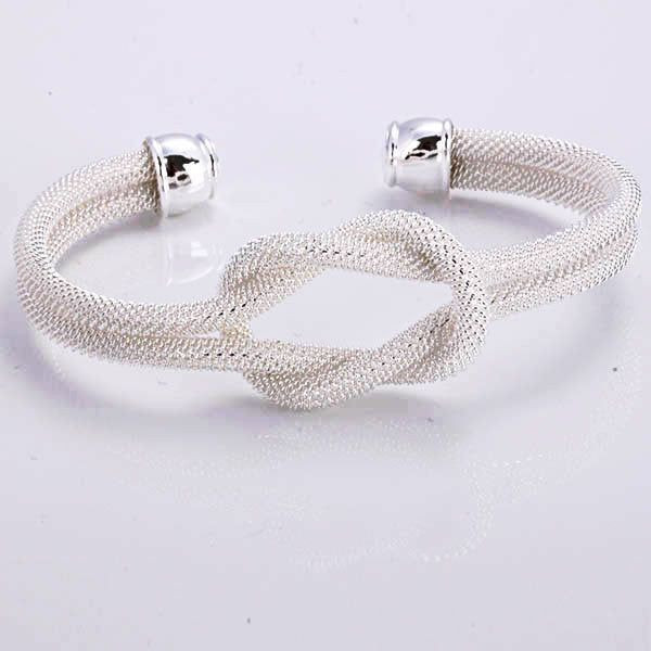 Love Me Love Knot 925 SS Plated & 18 Kt Antique Gold Plated Cuff Bracelet