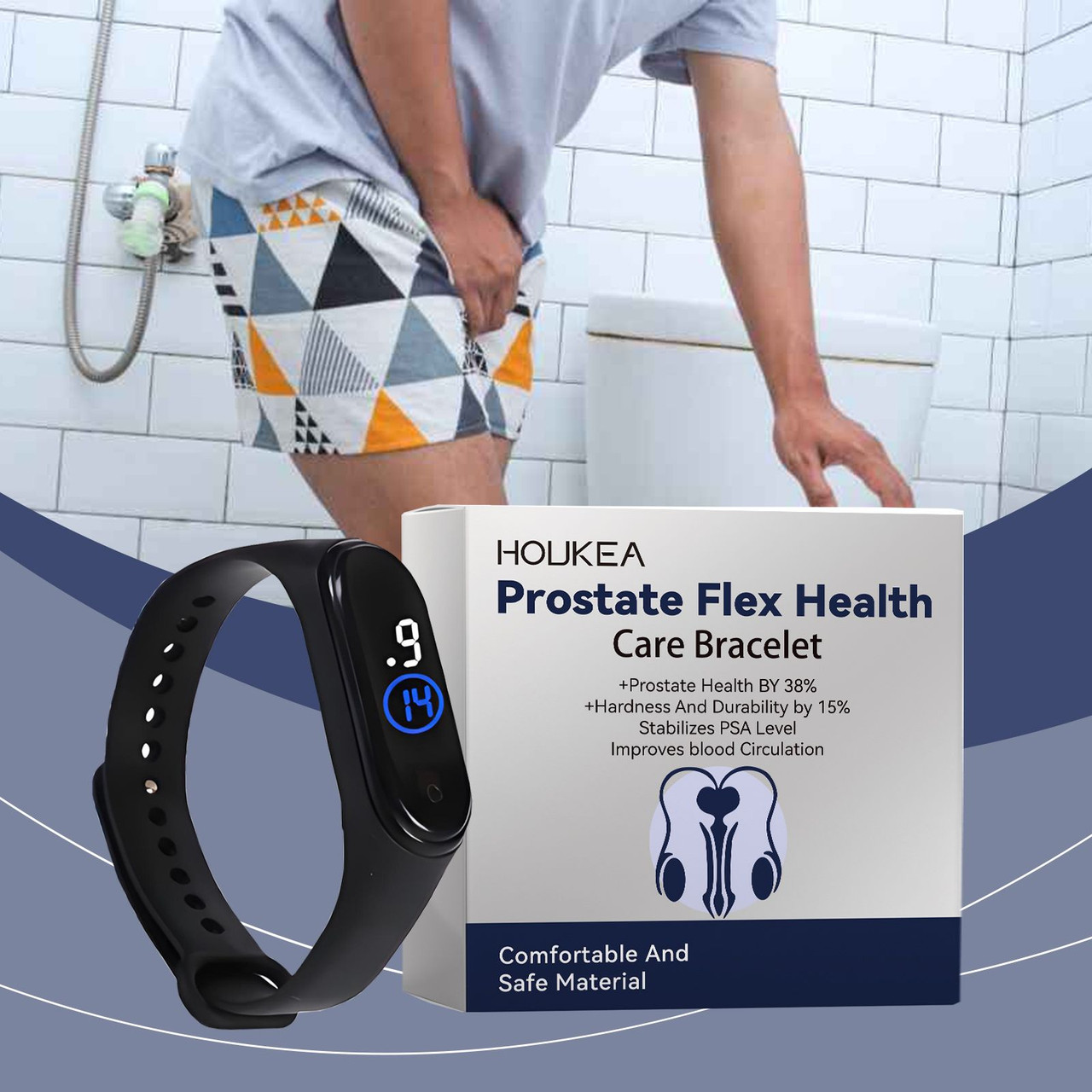 Houkea Men's Care Bracelet, Relief Discomfort Daily Portable Fashion Wear Gentle Care Bracelet