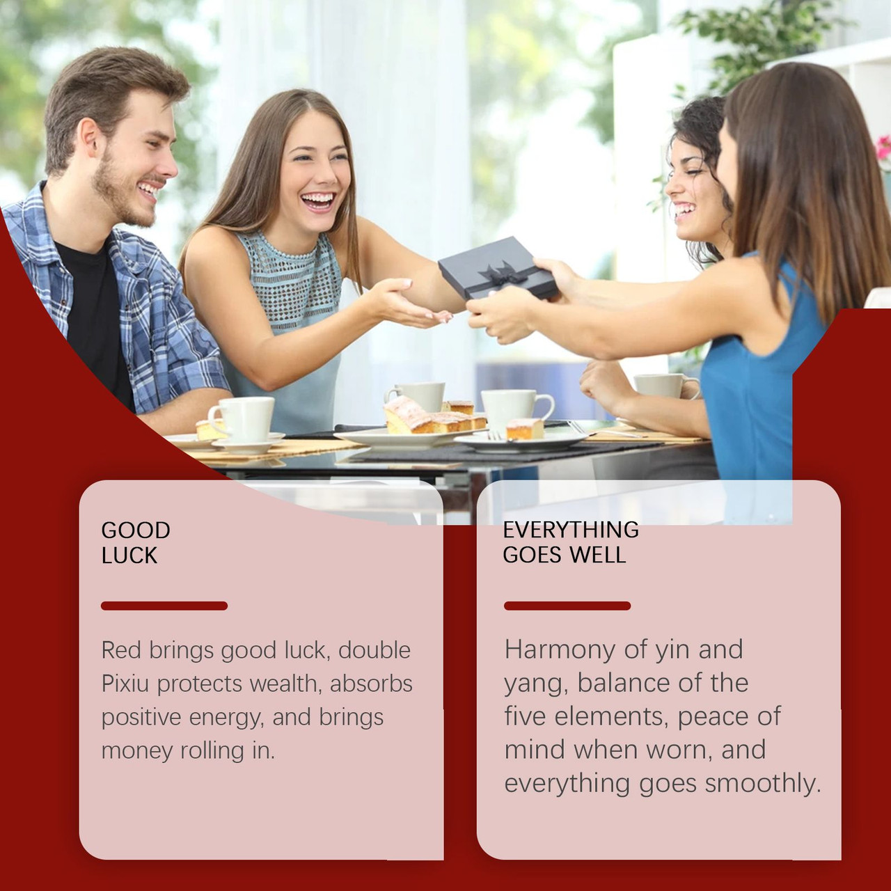 Hoexe Red Double Pixiu Hand String Design Sense Bracelet Men And Women Universal Couple Hand Ornaments Portable Daily Gifts