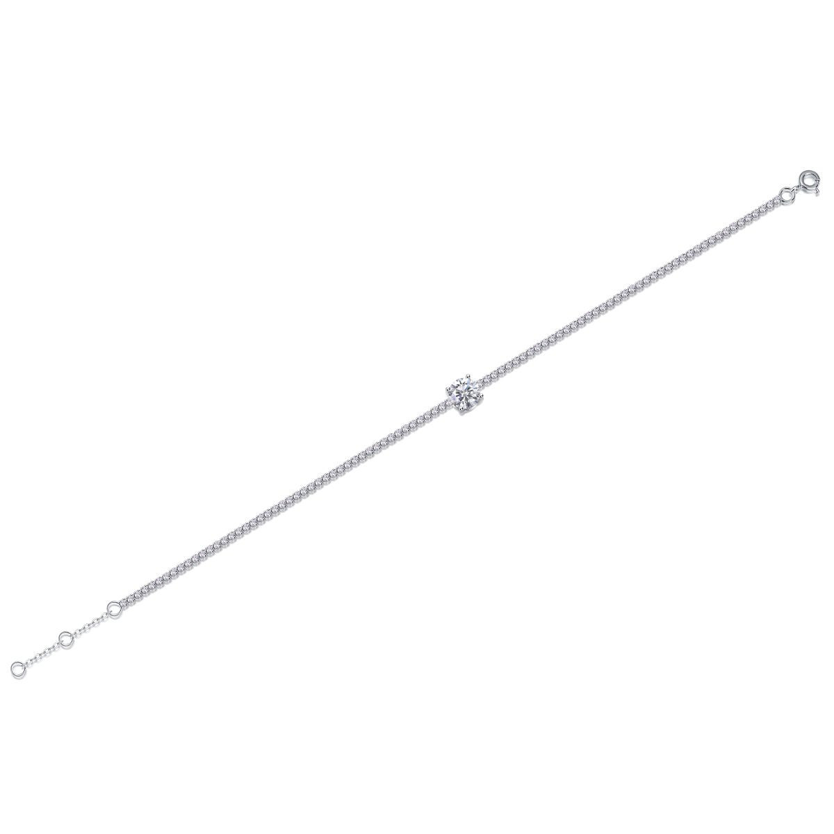 Dawn Dew - Made of morganite, 925 sterling silver and platinum-plated diamonds, it is a fashionable jewelry bracelet and a luxurious silver accessory.