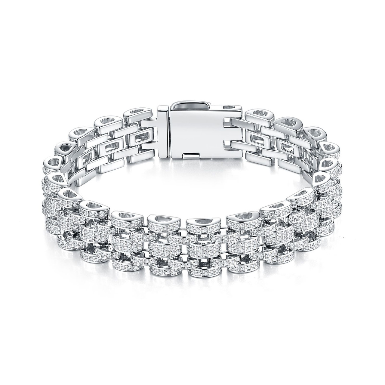 Unique - Made of morganite, 925 sterling silver and platinum-plated diamonds, it is a fashionable jewelry bracelet and a luxurious silver accessory.