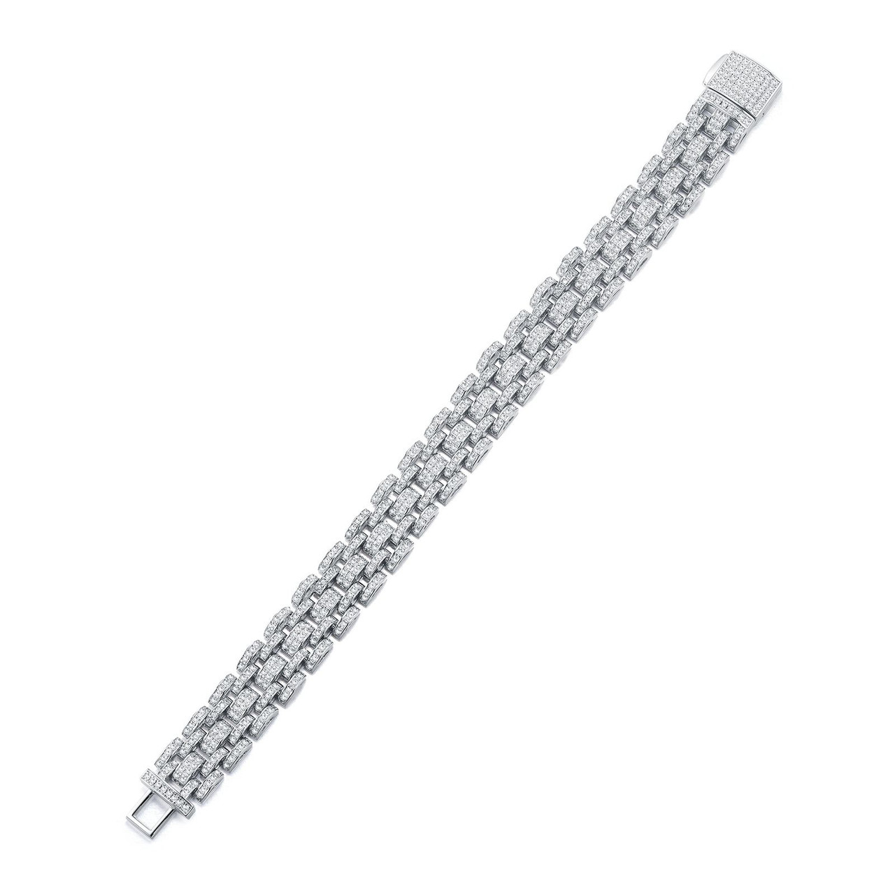 Unique - Made of morganite, 925 sterling silver and platinum-plated diamonds, it is a fashionable jewelry bracelet and a luxurious silver accessory.