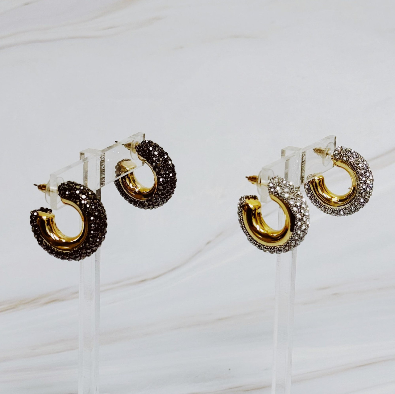 Glam Bling Hoop Earrings