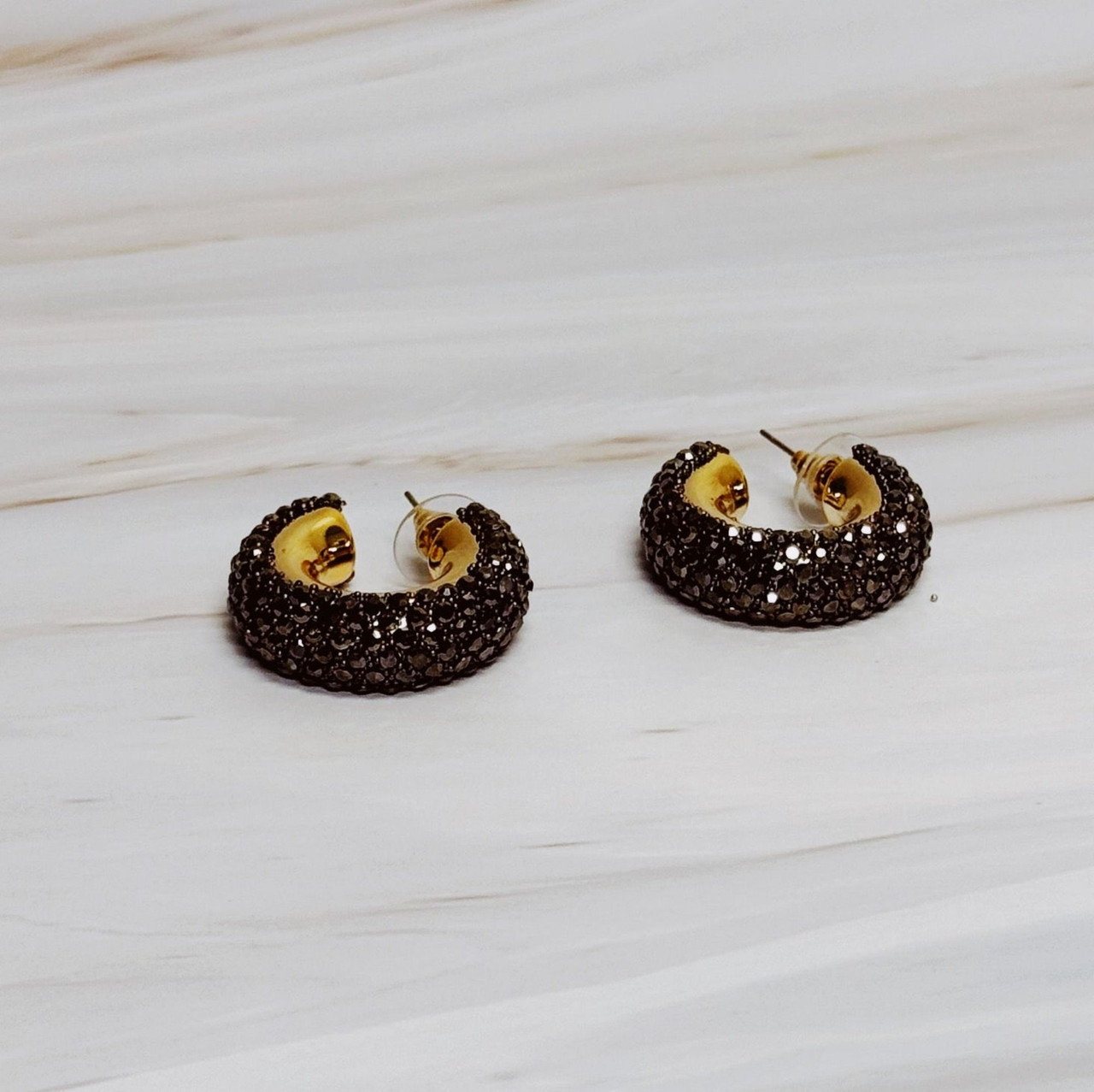 Glam Bling Hoop Earrings