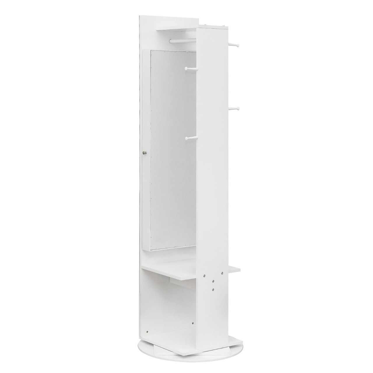 Jewelry Armoire with Full Length Mirror 360° and Large Capacity Jewelry Organizer Armoire, Mirror with Jewelry Storage, Coat Rack, Multi Storage Shelves