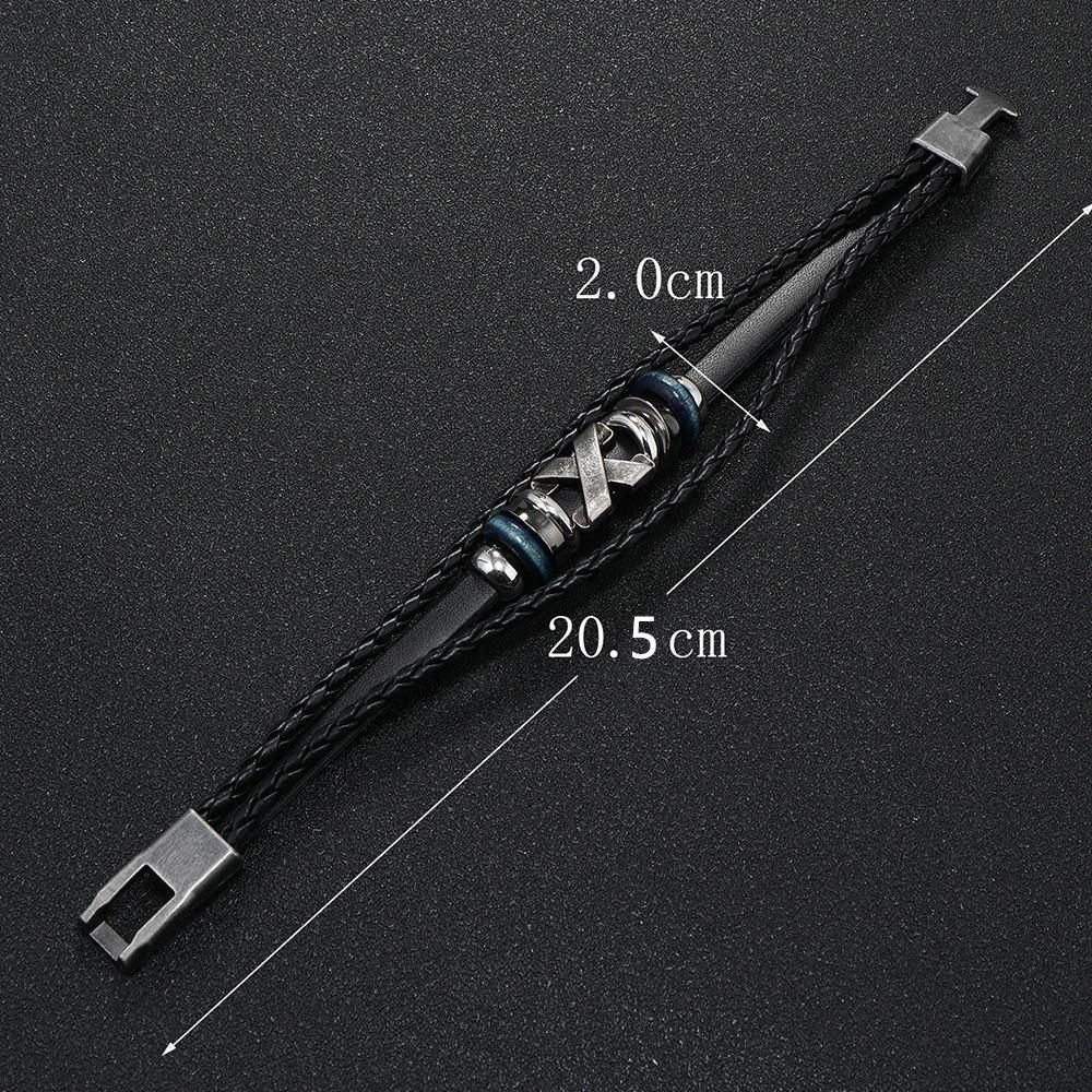 Personalized trend X -type accessories beaded bracelet Men's retro and simple pair of skinned handicular bracelet jewelry