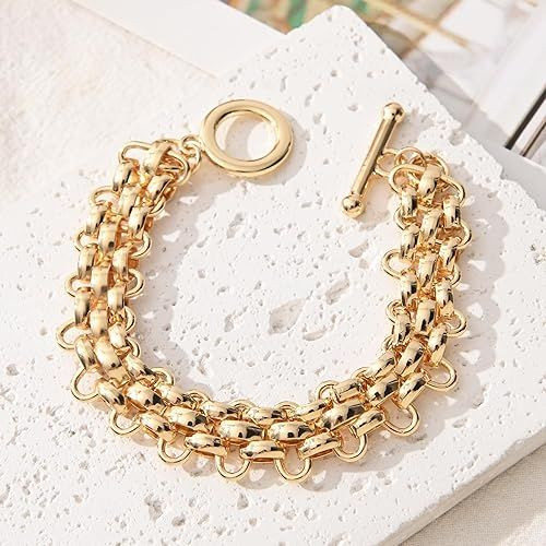 14K Gold and Silver Plated Special Cain Link with Toggle Clasp Closure in Daily or Party for Women Fashion Jewelry Gifts