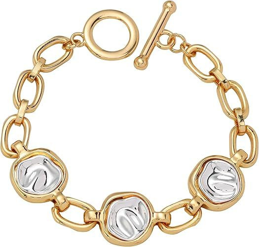 14K Gold and Silver Plated Special Cain Link with Toggle Clasp Closure in Daily or Party for Women Fashion Jewelry Gifts