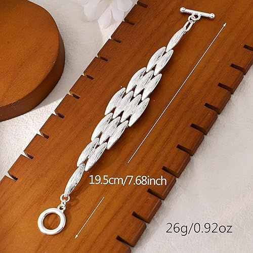 14K Gold and Silver Plated Special Cain Link with Toggle Clasp Closure in Daily or Party for Women Fashion Jewelry Gifts