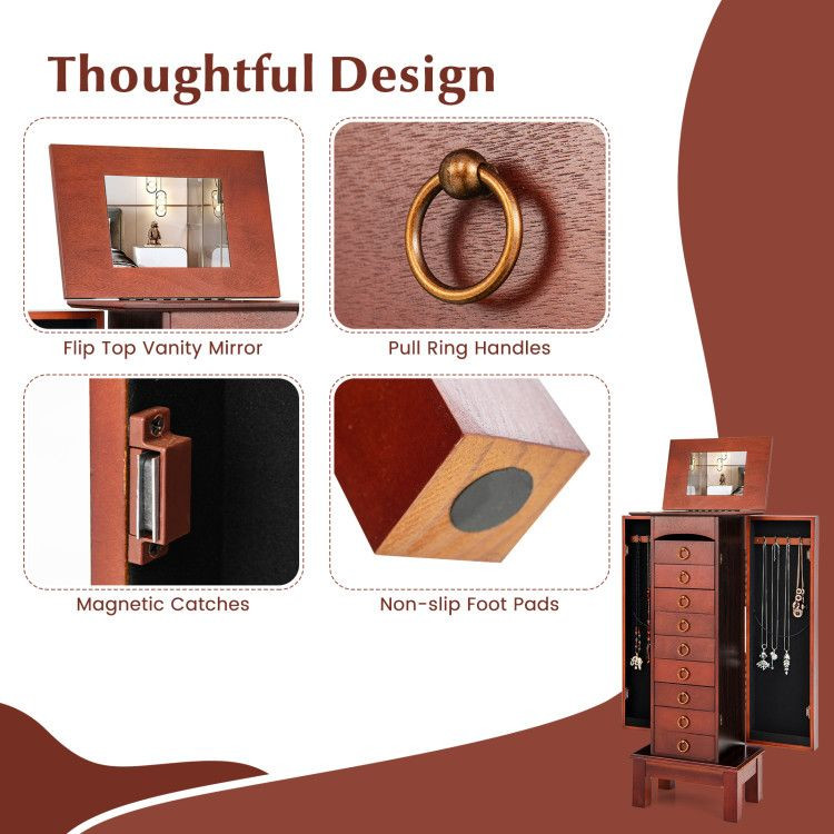 1PC Large Capacity Jewelry Storage Cabinet with 9 Drawers