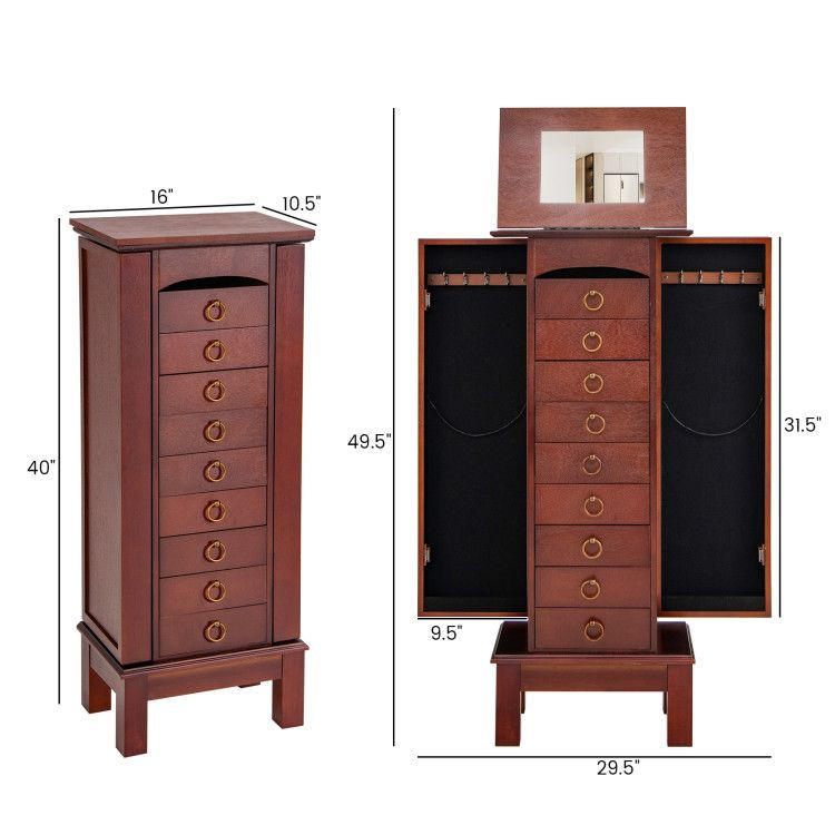 1PC Large Capacity Jewelry Storage Cabinet with 9 Drawers