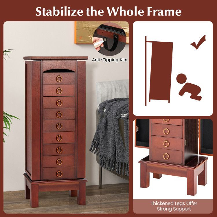 1PC Large Capacity Jewelry Storage Cabinet with 9 Drawers