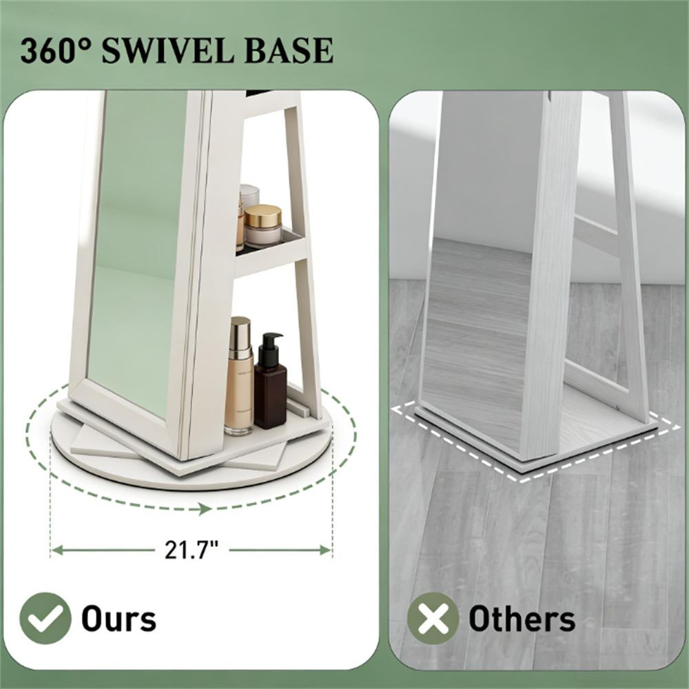 Decorative mirror, jewelry cabinet, storage rack, makeup cabinet, white