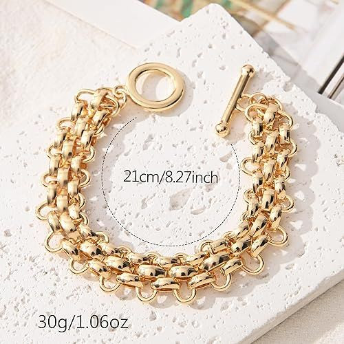 14K Gold and Silver Plated Special Cain Link with Toggle Clasp Closure in Daily or Party for Women Fashion Jewelry Gifts