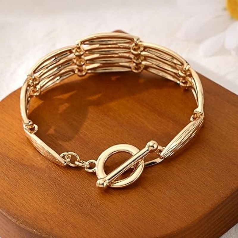 14K Gold and Silver Plated Special Cain Link with Toggle Clasp Closure in Daily or Party for Women Fashion Jewelry Gifts