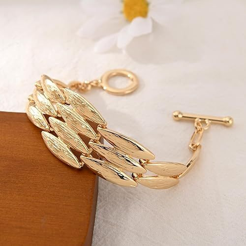 14K Gold and Silver Plated Special Cain Link with Toggle Clasp Closure in Daily or Party for Women Fashion Jewelry Gifts