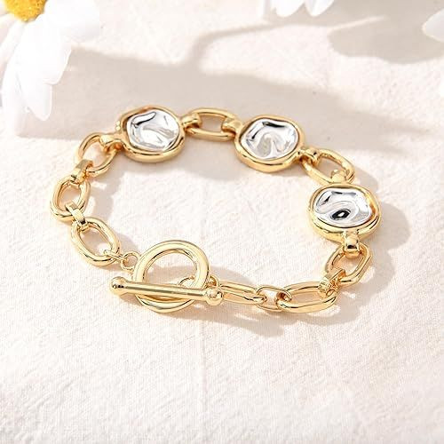 14K Gold and Silver Plated Special Cain Link with Toggle Clasp Closure in Daily or Party for Women Fashion Jewelry Gifts