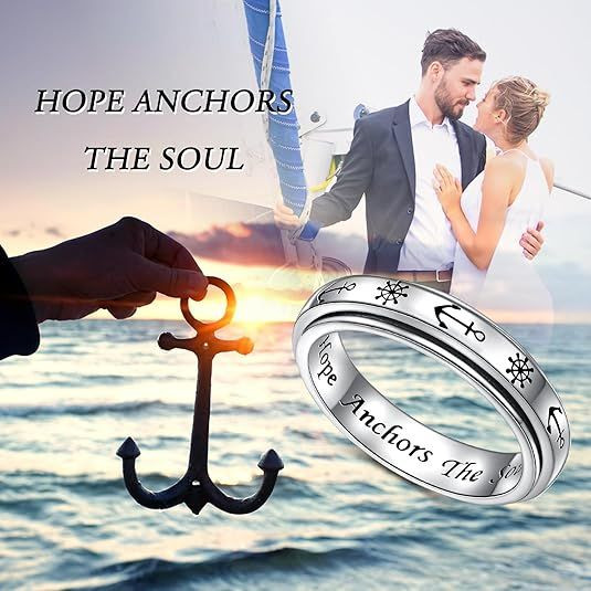 Anxiety Relieve Rings 925 Sterling Silver Spinner Fidget Ring Worry Stress Relieving Boredom ADHD Autism Ring Platinum Plated Jewelry Birthday Gifts for Women Men
