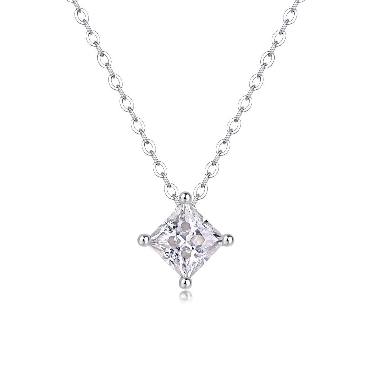 "Coexistence" - A fashionable and popular jewelry necklace pendant set, featuring one carat morganite, made of 925 silver and plated with platinum and diamonds.
