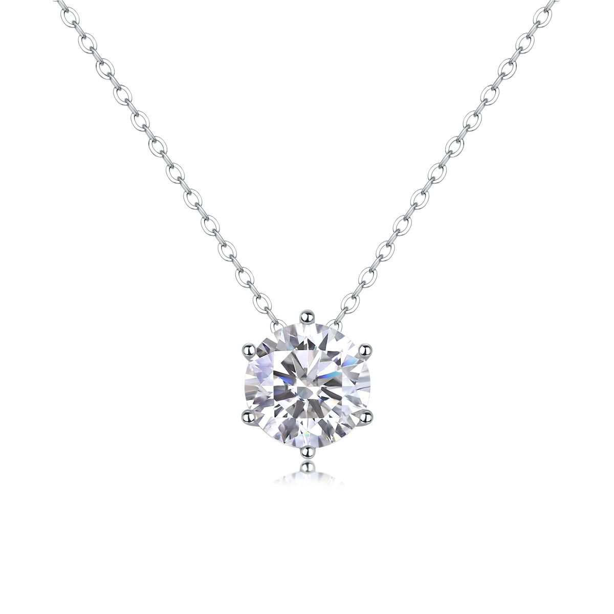 A fashionable and popular jewelry necklace pendant set, featuring lamonite stones, made of 925 silver and plated with platinum and diamonds.